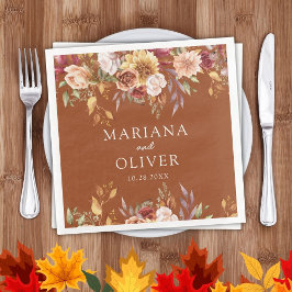 テラコッタの秋の紅葉の色の結婚式