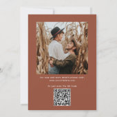 テラコッタの秋の結婚式 | あたたかなアースカラーの写真 + QR 招待状 (裏面)
