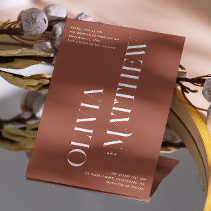 テラコッタの秋の結婚式   あたたかな土系の写真 + QR 招待状