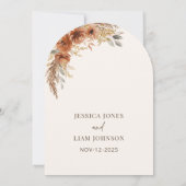 テラコッタの秋の結婚式 席番号表 招待状 (裏面)