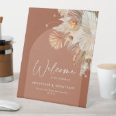 テラコッタの素朴な葉は結婚の 台座サイン (インサイチュ)