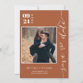 テラコッタの結婚式日程お知らせフォト セーブザデート (正面)