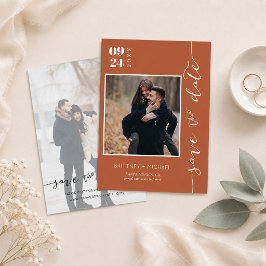 テラコッタの結婚式日程お知らせフォト セーブザデート