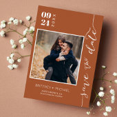 テラコッタの結婚式日程お知らせフォト セーブザデート