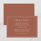 テラコッタの結婚式 詳細カード エンクロージャーカード (正面/裏面)