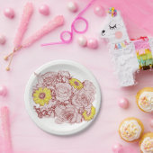 テラコッタの縁取り花束 ペーパープレート (パーティー)