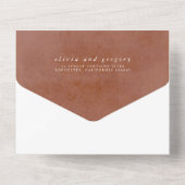 テラコッタの花とパンパスグラスエキゾチック結婚ズ オールインワン招待状 (裏面)