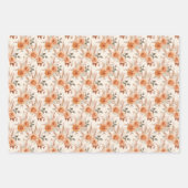 テラコッタの花とボホウォーターの色の粘土バラ ラッピングペーパーシート (正面3)