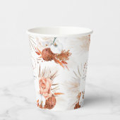 テラコッタの花ホワイトランとパンパスグラス 紙コップ (左)