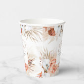 テラコッタの花ホワイトランとパンパスグラス 紙コップ (右)