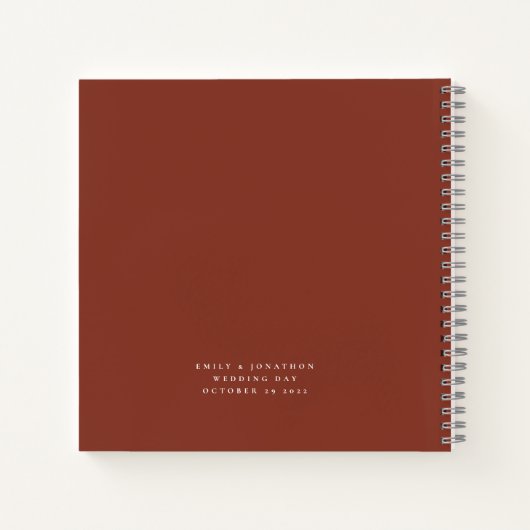 テラコッタの花模様が新しいミセス・ゲストブックを希望 ノートブック (裏面)