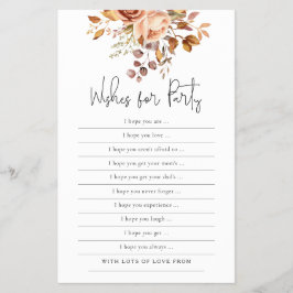 テラコッタの花模様が赤ちゃんのシャワーゲームを望む チラシ