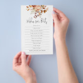 テラコッタの花模様が赤ちゃんのシャワーゲームを望む チラシ (ハンドル)