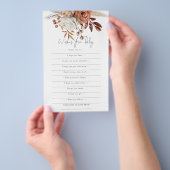 テラコッタの花模様が赤ちゃんのシャワーゲームを望む チラシ (ハンドル)