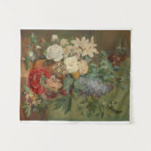 テラコッタの花瓶で花を咲かせる静物詩 タペストリー (正面(横))