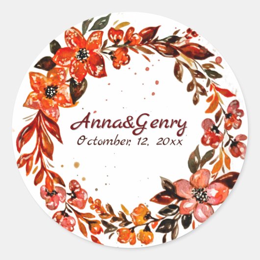 テラコッタの花 ラウンドシール (正面)