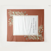 テラコッタの葉のウェディングシャワー写真用背景 タペストリー (正面(横))