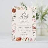テラコッタの鹿の花のエレガントなラスティックウェディング 招待状 (スタンド正面)
