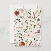 テラコッタの鹿の花のエレガントなラスティックウェディング 招待状 (裏面)