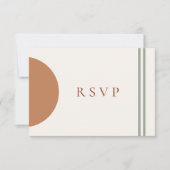 テラコッタの黄色いアーチのメニュー選択RSVPカード 出欠カード (正面)