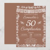 テラコッタの50歳の誕生日パーティー 招待状 (正面/裏面)