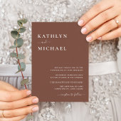 テラコッタのQRコードモダンすべて結婚の インビテーションポストカード