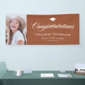 テラコッタはっきりした書道写真卒業 横断幕 (トレードショー)