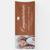 テラコッタはっきりした書道写真卒業 横断幕 (縦)