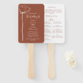 テラコッタはっきりした白素朴モダンフローラ計画 ハンドファン (正面&裏面)