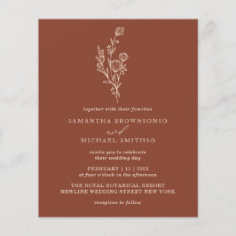 テラコッタアイボリーブーケモダンバジェットボタニカル チラシ