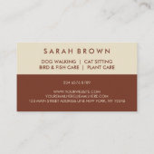 テラコッタアイボリー農場動物獣医ペット 名刺 (裏面)