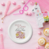 テラコッタアウトラインドブーケカスタム ペーパープレート (パーティー)