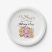 テラコッタアウトラインドブーケカスタム ペーパープレート (正面)