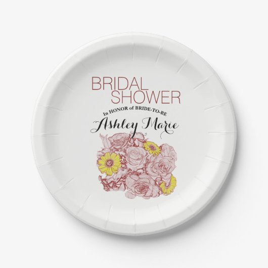 テラコッタアウトラインドブーケカスタム ペーパープレート (正面)