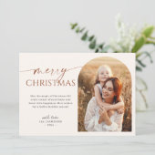 テラコッタアモダンルチフォトメリークリスマス シーズンカード (スタンド正面)