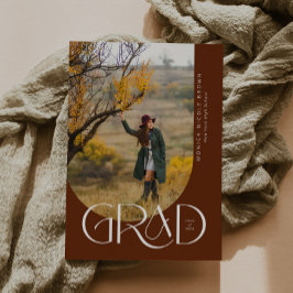 テラコッタアモダンルチミニマリスト写真卒業 招待状