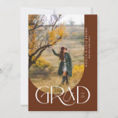 テラコッタアモダンルチミニマリスト写真卒業 招待状 (正面)