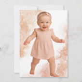 テラコッタアルコールインクワイルドフラワーフォト誕生日 招待状 (裏面)