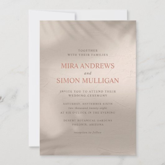 テラコッタアンドサンドエレメンタル結婚式招待状 招待状 (正面)
