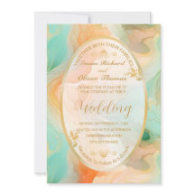 テラコッタアンドジェイドマーブル結婚式招待状