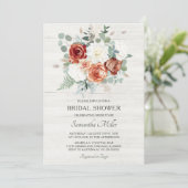 テラコッタアンドセージブライダルシャワーテンプレート 招待状 (スタンド正面)