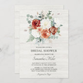 テラコッタアンドセージブライダルシャワーテンプレート 招待状 (正面/裏面)