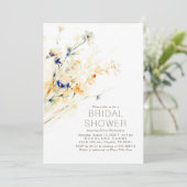 テラコッタアンドネイビーブルーフローラブライダルシャワー 招待状 (スタンド正面)