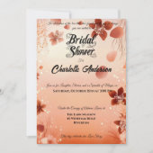 テラコッタアンド赤面マクラメボホブライダルシャワー 招待状 (正面)