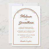 テラコッタアーシンプルチングフォーマル&フォト結婚ズ 招待状 (正面)