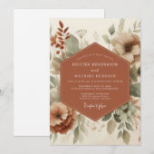 テラコッタアースィーボホウェディング 招待状 (正面/裏面)