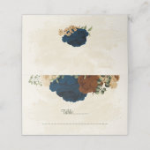 テラコッタアーストーンネイビーフローラ結婚グリーンリー プレイスカード (外部開封)