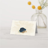 テラコッタアーストーンネイビーフローラ結婚グリーンリー プレイスカード (裏面)