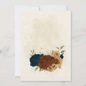 テラコッタアーストーンネイビーフローラ結婚グリーンリー 招待状 (裏面)