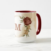 テラコッタアーストーンフローラグリーンコーヒーマグ マグカップ (正面右)